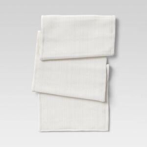 72" x 14" Cotton Table Runner White - Threshold™ Modern Farmhouse Décor NEW